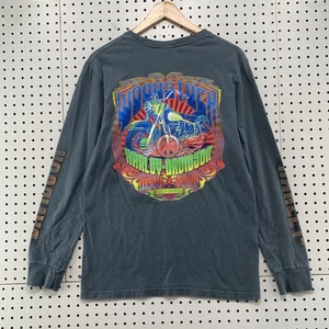 Harley Davidson Langarm Hemd Herren Small Blau Woodstock New York Hippie - Bild 1 von 13