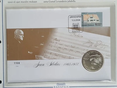 Finland Money Letter 100 Markkaa 1999 J. Sibelius, Silver Coin - BU - UNC! - Image 1 of 4