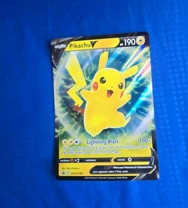 Pikachu V SWSH198 Black Star Promo Pokemon Full Art Card NM/Better Jumbo Card - Picture 1 of 2