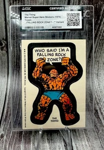 1976 Topps Marvel Super Heroes Stickers The Thing VARIANT CGC AUTH Vtg - Picture 1 of 5