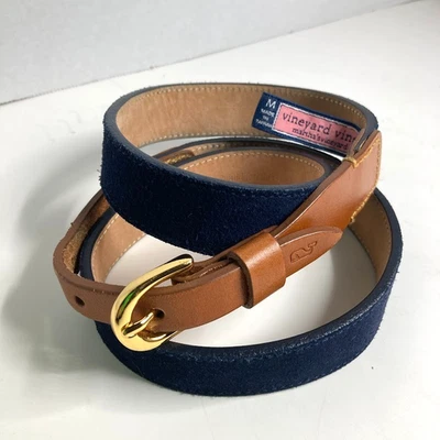 Vineyard Vines Women's Belt Leather Suede Dark Navy Blue Size M - Image 1 of 4