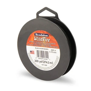 Beadalon Wildfire, .006 in, 0.15 mm, Break Strength 10 lb / 4.5 kg, Black, 30... - Picture 1 of 6