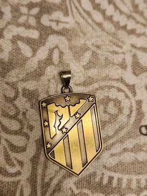 Collar Cadena Colgante Doble Cara Fútbol Atlético Madrid  Foto 1 de 2