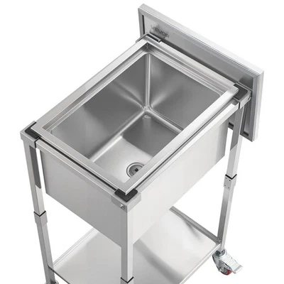 VEVOR Rolling Ice Chest Cooler Cart, 22"L x 16"W x 38"H Stainless Steel Cooling  - Image 1 of 4