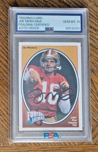 Joe Montana 1992 Upper Deck PSA GEM MINT 10 "Football Heros" Auto SF GOAT SB 🏆 - Picture 1 of 5