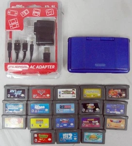 Console videogioco originale Nintendo DS blu cobalto modello NTR-001 con 18 giochi! - Foto 1 di 17