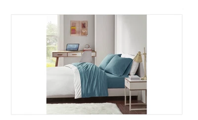 Queen Cotton Blend Jersey Knit All Season Sheet Set Purple - Image 1 of 2