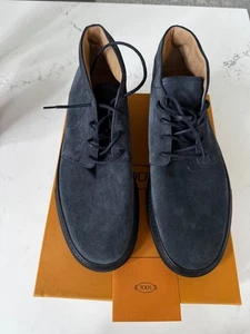 New TOD'S blue Suede Boots - Handmade in Italy Size 14 - Euro 47 - Picture 1 of 9