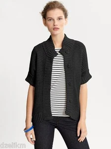 Neu mit Etikett Banana Republic Baumwolle Wolle Kurzarm Strickjacke Größe M - Bild 1 von 7