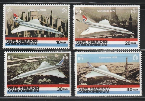 New Hebrides(BR.)   1978   Sc # 254-57   Concorde   MNH Cover