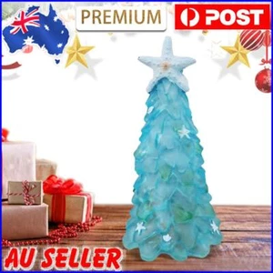 15cm Sea Glass Christmas Tree with Starfish for Birthday Party Gift (Sky Blue) - Picture 1 of 9