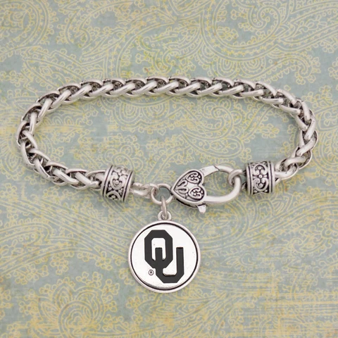 OKLAHOMA SOONERS SILVER LININGS BRACELET 7.5" Cover