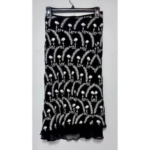 Papell Boutique Whimsigoth Silk Skirt Size 12 Embroidered Fairy Grunge Gothic - Picture 1 of 5