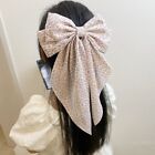 Fragmented Flowers Big Bow Hair Clips Long Tail Hair Accessories  Girls