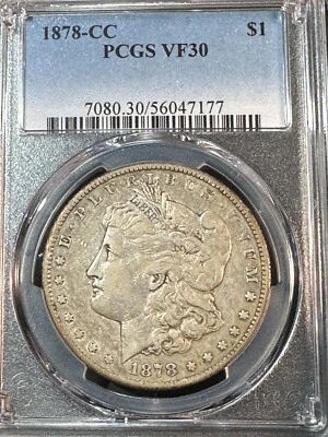 1878-CC Morgan Dollar PCGS VG10 Beauty, New Slab, Best Price on Ebay* CHRC - Image 1 of 2