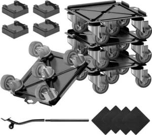 Juego de 4 herramientas de elevación de muebles con ruedas con rotación 360 - Imagen 1 de 4