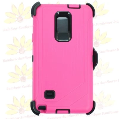 For Samsung Galaxy Note 4 Case Cover W/Screen(Clip Fits Otterbox Defender)PK BK - Image 1 of 4