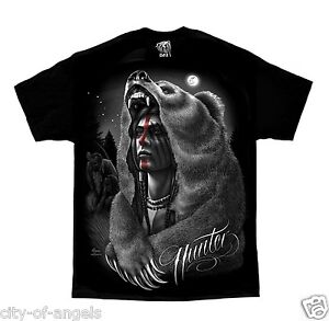 Hunter Native American Indian Moon Bear David Gonzales DGA Art T Shirt
