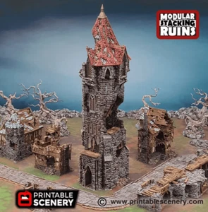Torre de la locura - torre de fantasía - terreno de mesa de fantasía - Imagen 1 de 8