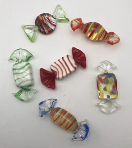 Lot of 6 Pieces Of Art Glass Hard candy - Picture 1 of 3
