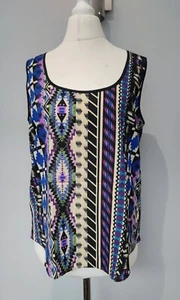 Size 10 Aztec Print Sleeveless Vest Top Miss Selfridge - Picture 1 of 5