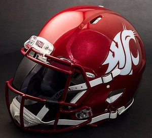 *CUSTOM* WASHINGTON STATE COUGARS NCAA Riddell SPEED Replica Football Helmet - Picture 1 of 5