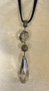 Chico's Necklace Pendant Crystal Double Cord - 30 in to 34 in Length - Picture 1 of 12