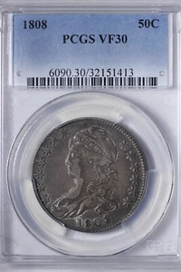 1808 Capped Bust Half Dollar PCGS VF30 AXECX - Picture 1 of 4