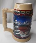 2003 Budweiser Clydesdales Old Towne Holiday Collectable Beer Stein  7&quot; tall for sale