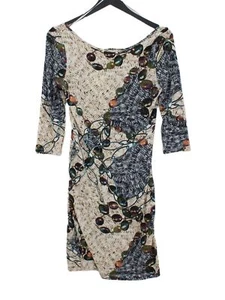 Miso Women's Midi Dress UK 10 Multi Viscose with Elastane Bodycon - Picture 1 of 5