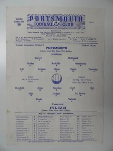 PORTSMOUTH v FULHAM | 1964/1965 | RESERVES | 10 OCT 1964 | UK FREEPOST - Picture 1 of 2