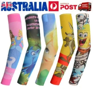 Children Kids Sun UV Protection Nylon Costume Fake Tattoo Sleeve Arm Stocking D2 - Picture 1 of 27