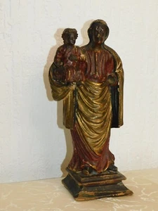 Figura Sacra In Legno "Santa Maria" Madonna Nera! Circa 1730! - Imagen 1 de 9