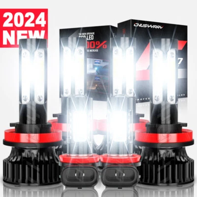 For Freightliner Cascadia Truck 2008-2021 LED Headlight High+Low Fog Light Bulbs - Image 1 of 4