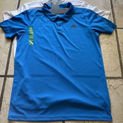 NWT ADIDAS Youth (Boy’s) 2-Pack Polo and Tee Shirt Size XL 18/20 Blue/White - Image 1 of 4