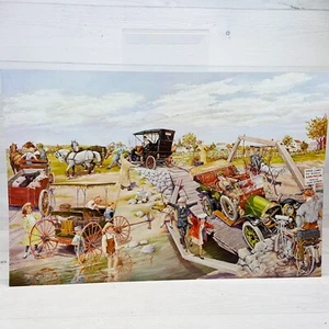 Disney's Ben Sharpsteen 17 x 11" Cartulina Studebaker y Puente Roto con Modelo T - Imagen 1 de 6
