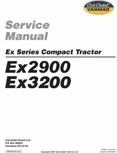 Manual de servicio Cub Cadet Yanmar modelo EX2900 y EX3200 - Imagen 1 de 2