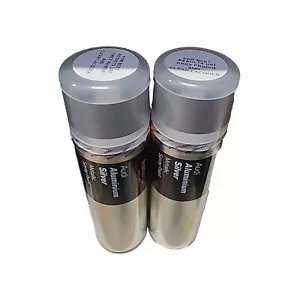 AUDI ALUMINIUM SILVER METALLIC SPRAY PAINT 300ML HALFORDS X2 - Picture 1 of 3