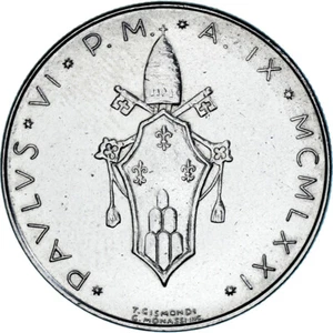 [#1181395] Coin, VATICAN CITY, Paul VI, 50 Lire, 1971, Roma, AU, Stainless St, e - Picture 1 of 2