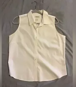 Harold 's Tailored Cream Color Sleeveless Blouse Bust Side Darts Women's Large - Picture 1 of 2