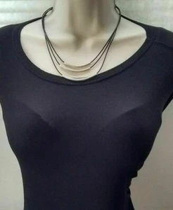 Collar Silpada N1571 Cuero Negro Plata Esterlina 3 Hebras  - Imagen 1 de 12
