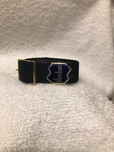 Horlon 18mm Woven Watch Band/Strap, Black w Gold Buckle, Dutch Made, M0NI-M003 - Picture 1 of 5
