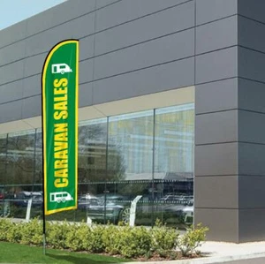 FEATHER FLAG  - 3.5m - Outdoor Advertising Flag. Caravan sales Digitally printed - Picture 1 of 1