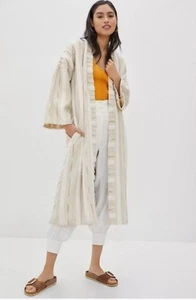 Anthropologie Ollari Renee Kimono Duster Sweater Cardigan Robe Small NEW Boho - Picture 1 of 14