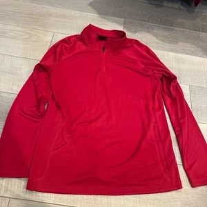 DEVON & JONES DAMEN PULLOVER SHIRT ROT MEDIUM 3/4 REISSVERSCHLUSS NEU - Bild 1 von 7