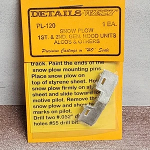 Details West PL-120 SNOW PLOW ALCO EMD HOOD UNIT  Model Railroad Parts HO Scale - Picture 1 of 2