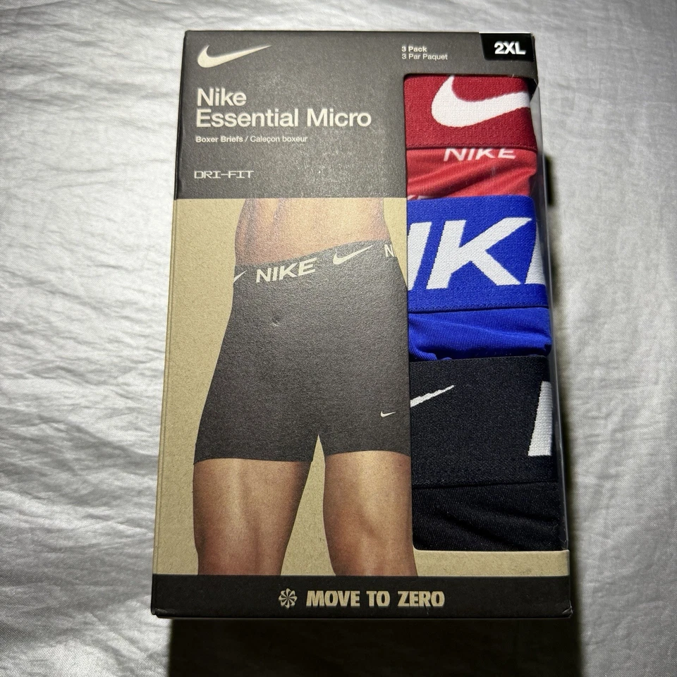 Nike Dri-FIT Essential Micro Boxer Briefs 3 Pack DRI-FIT Size Small
