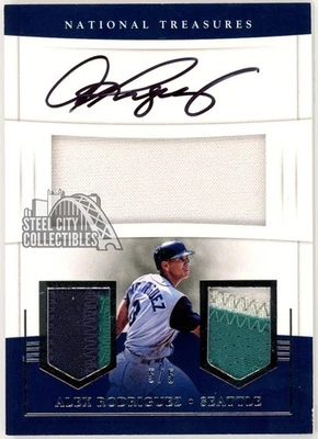 Alex Rodriguez 2017 Panini National Treasures Triple Patch Autograph Card 5/5 - Image 1 of 2