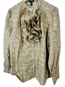Blusa de casa de campo con volantes Lauren Ralph Lauren para mujer talla XL casa de campo francesa - Imagen 1 de 10