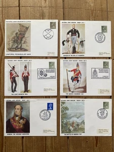 NATIONAL ARMY MUSEUM STAMP COVERS x6 1970 to 1971, ALL WITH INSERTS - Picture 1 of 7